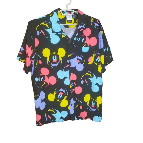 Disney Mickey and Friends Mens All Over Graphic Print Short Sleeve Shirt Size XL - Picture 2 of 7